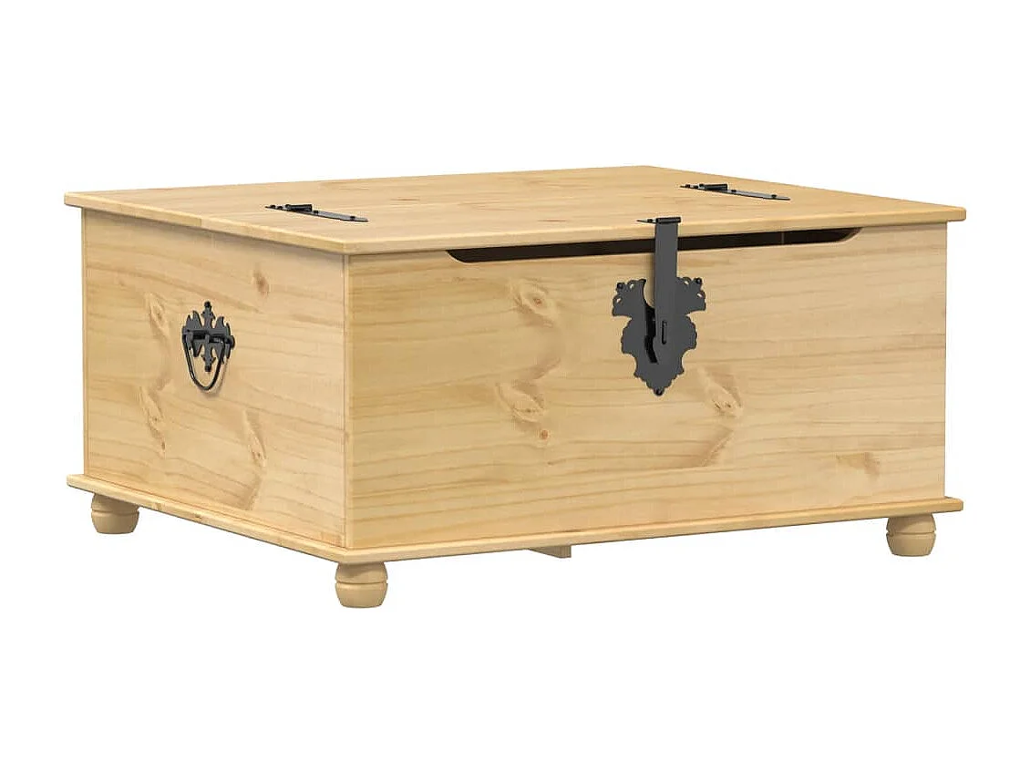 Boîte de rangement Corona 90x78x45 cm bois de pin massif