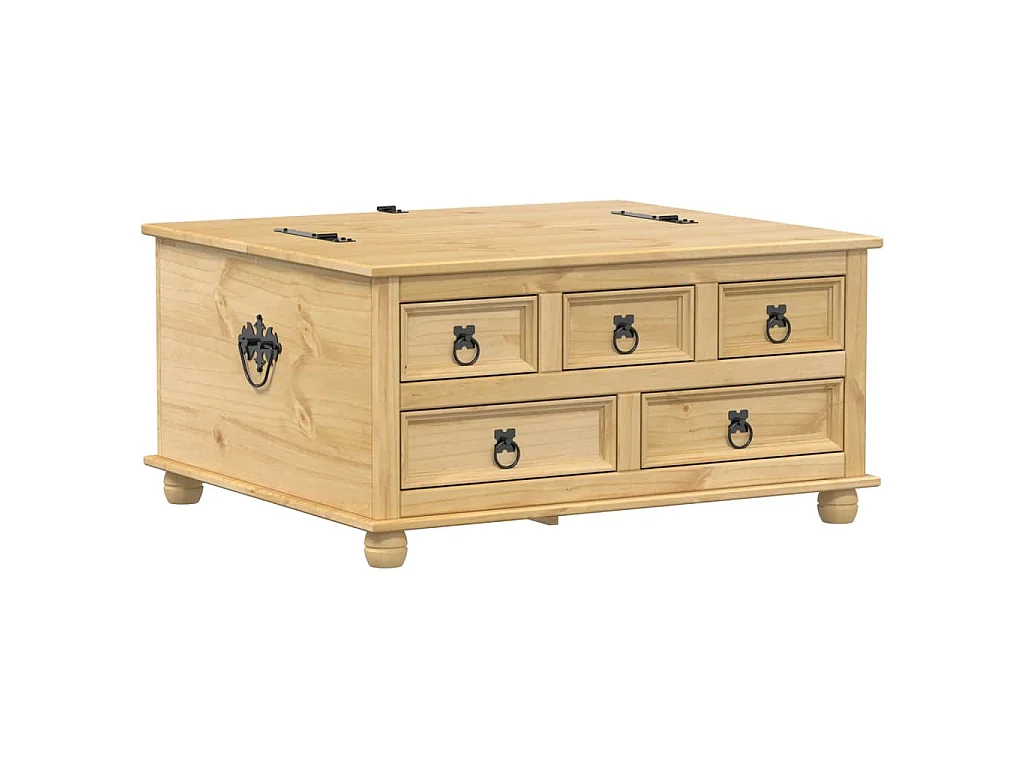 Boîte de rangement Corona 90x78x45 cm bois de pin massif