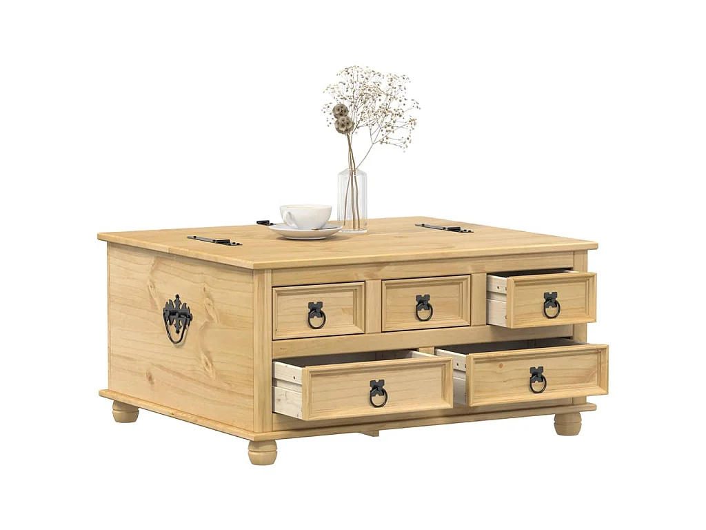 Boîte de rangement Corona 90x78x45 cm bois de pin massif