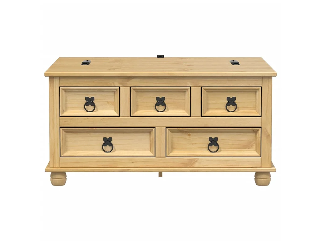 Boîte de rangement Corona 90x78x45 cm bois de pin massif
