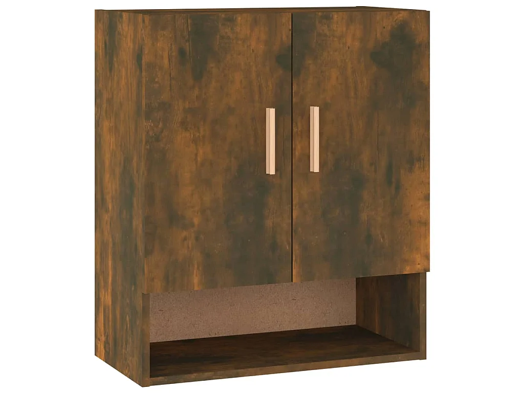 Wandkast 60x31x70 cm bewerkt hout gerookt eikenkleurig