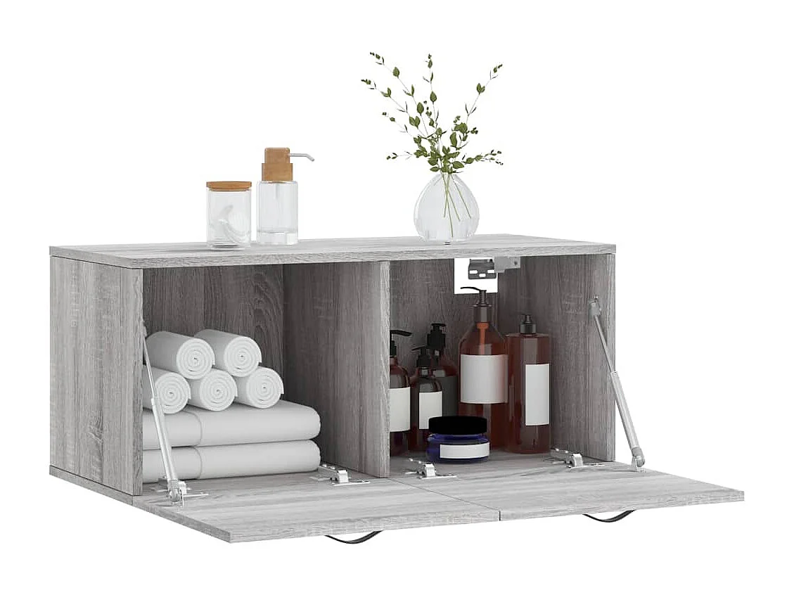 Mobile a Parete Grigio Sonoma 80x36,5x35cm in Legno Multistrato