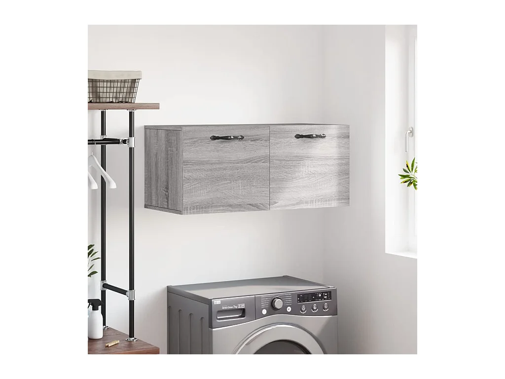 Armoire murale sonoma gris 80x36,5x35 cm bois d'ingénierie