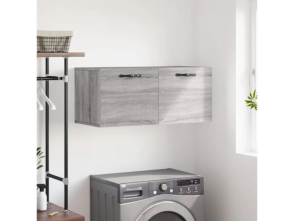 Armoire murale sonoma gris 80x36,5x35 cm bois d'ingénierie