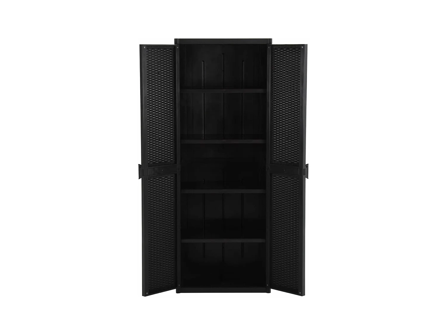Armoire de rangement de jardin Noir 65x45x172 cm PP Rotin