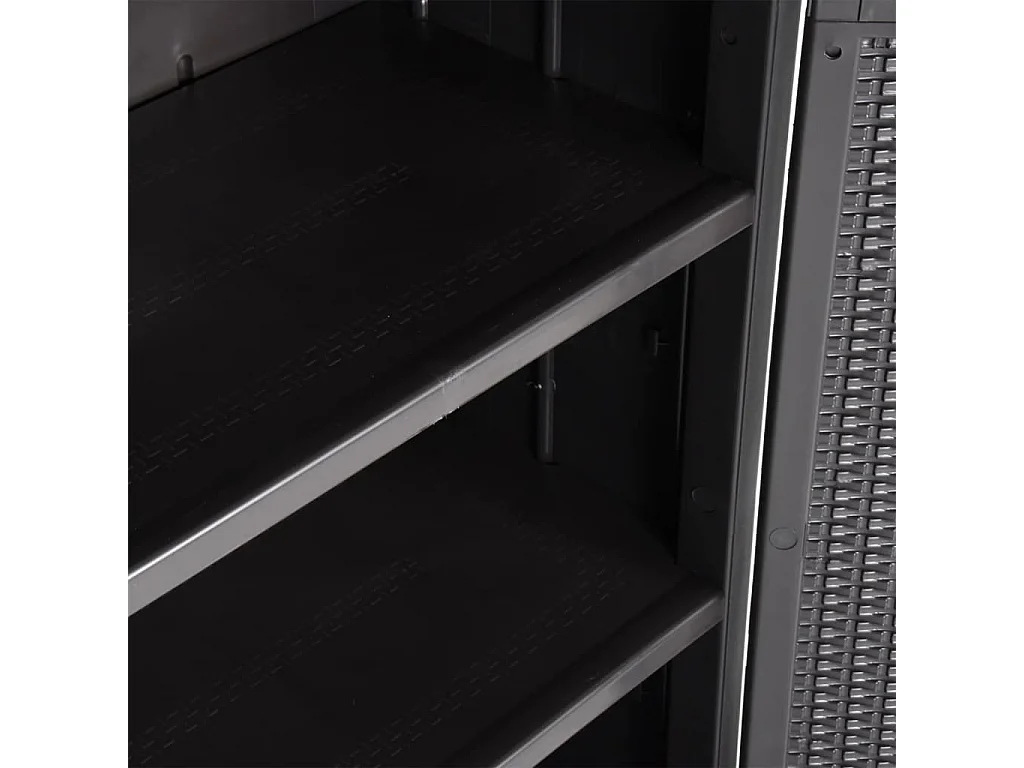 Armoire de rangement de jardin Noir 65x45x172 cm PP Rotin