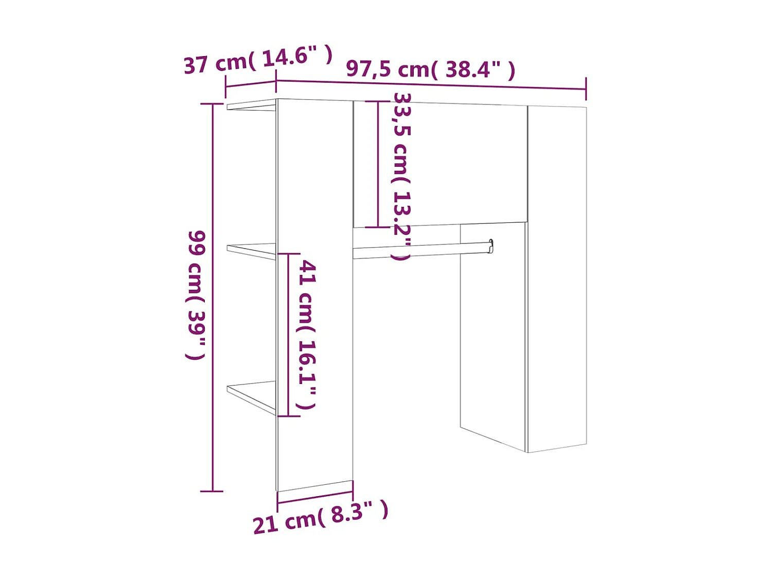 Armoire de couloir Chêne marron 97,5x37x99 cm Bois d'ingénierie