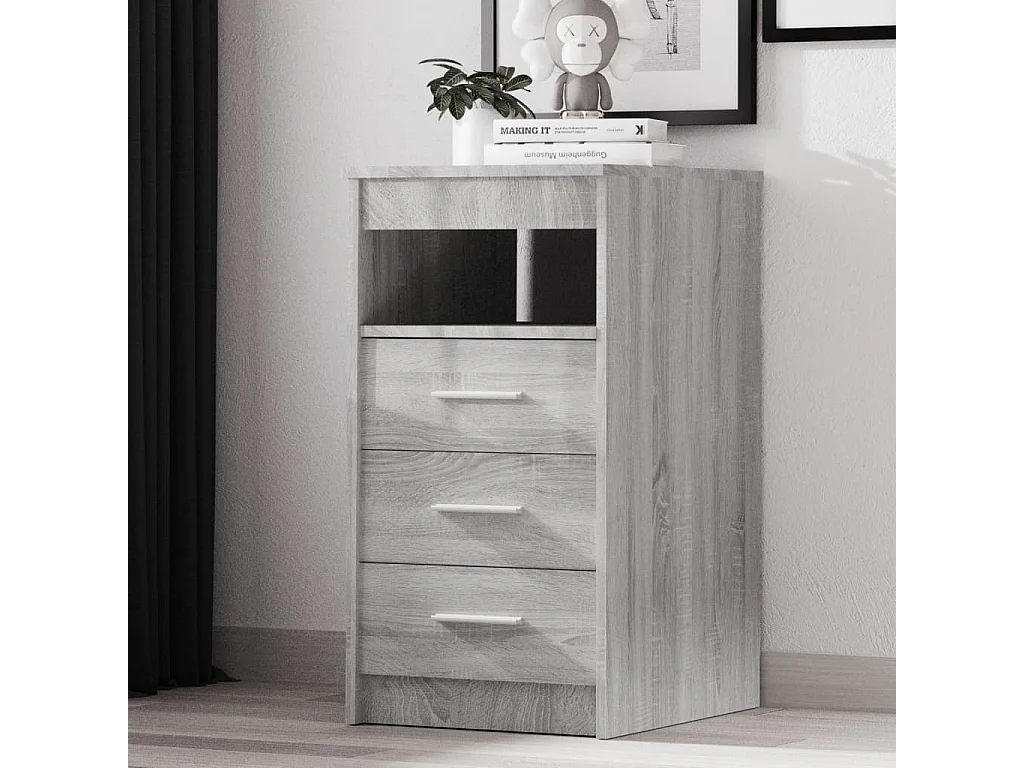 Sideboard mit Schubladen Grau Sonoma 40x50x76 cm Holzwerkstoff