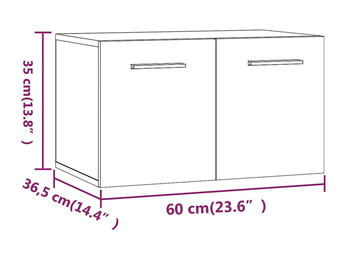 Armoire murale Chêne fumé 60x36,5x35 cm Bois d'ingénierie