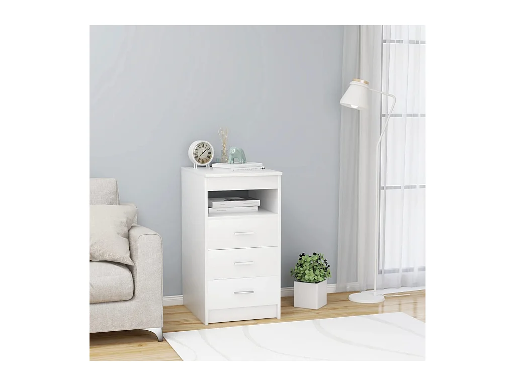 Armoire à tiroirs Blanc 40x50x76 cm Bois d'ingénierie