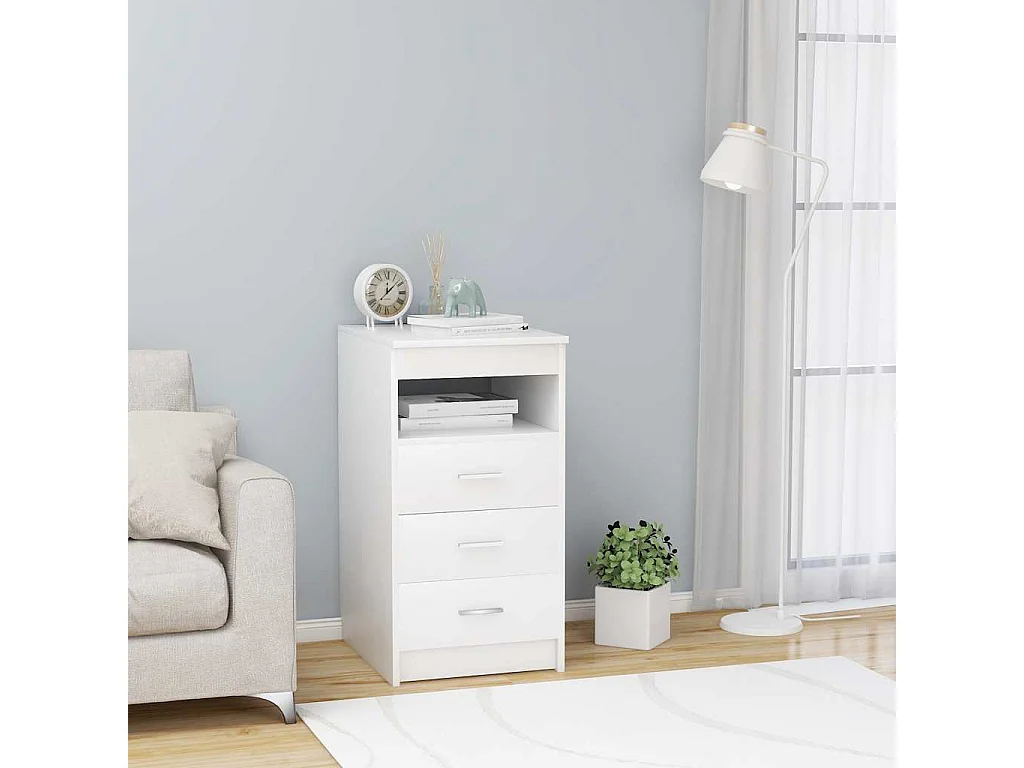 Armoire à tiroirs Blanc 40x50x76 cm Bois d'ingénierie