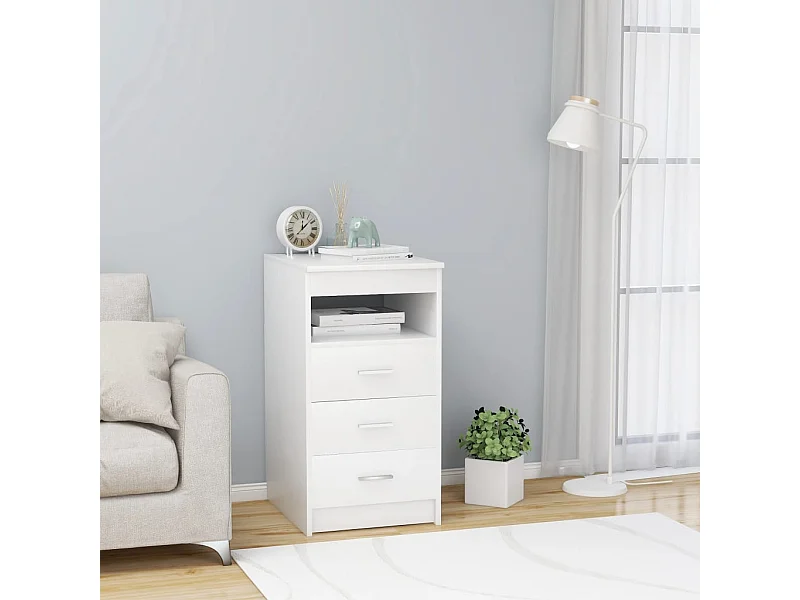 Armoire à tiroirs Blanc 40x50x76 cm Bois d'ingénierie