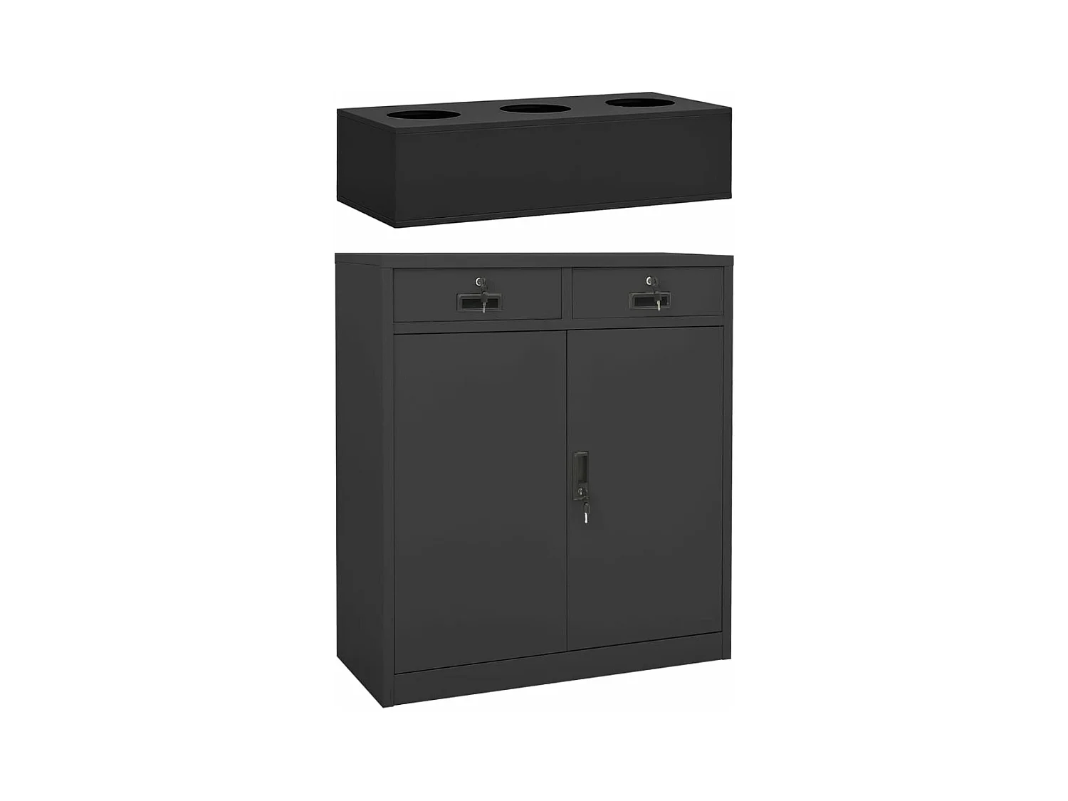 Büroschrank mit Pflanzkasten Anthrazit 90x40x125 cm Stahl