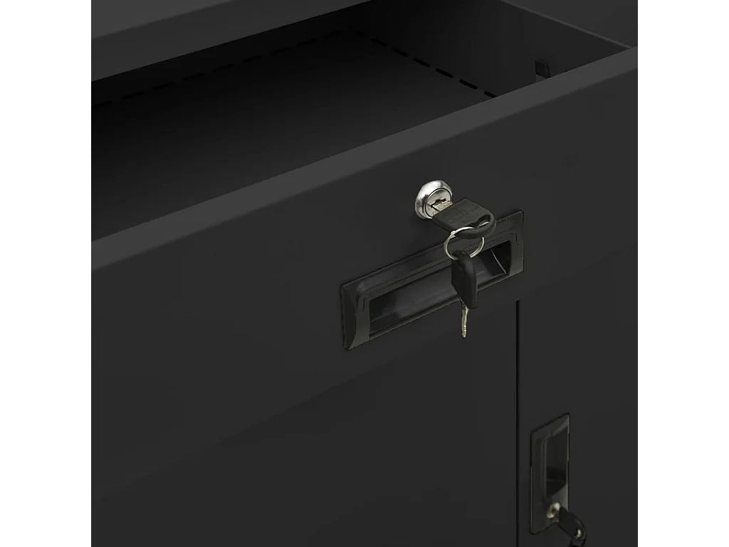 Armoire de bureau et jardinière Anthracite 90x40x125 cm Acier