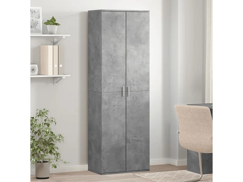 Aparador alto madera de ingeniería gris hormigón 60x35x180 cm