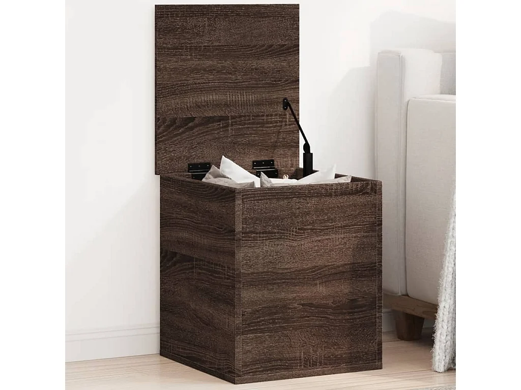 Caixa de arrumação 40x42x46 cm deriv. madeira carvalho castanho