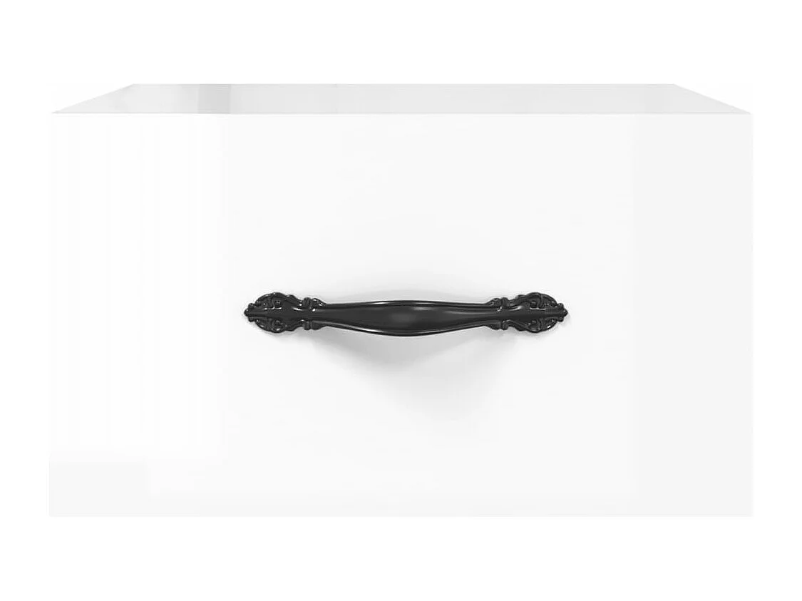 Mesas de cabeceira parede 35x35x20 cm branco brilhante