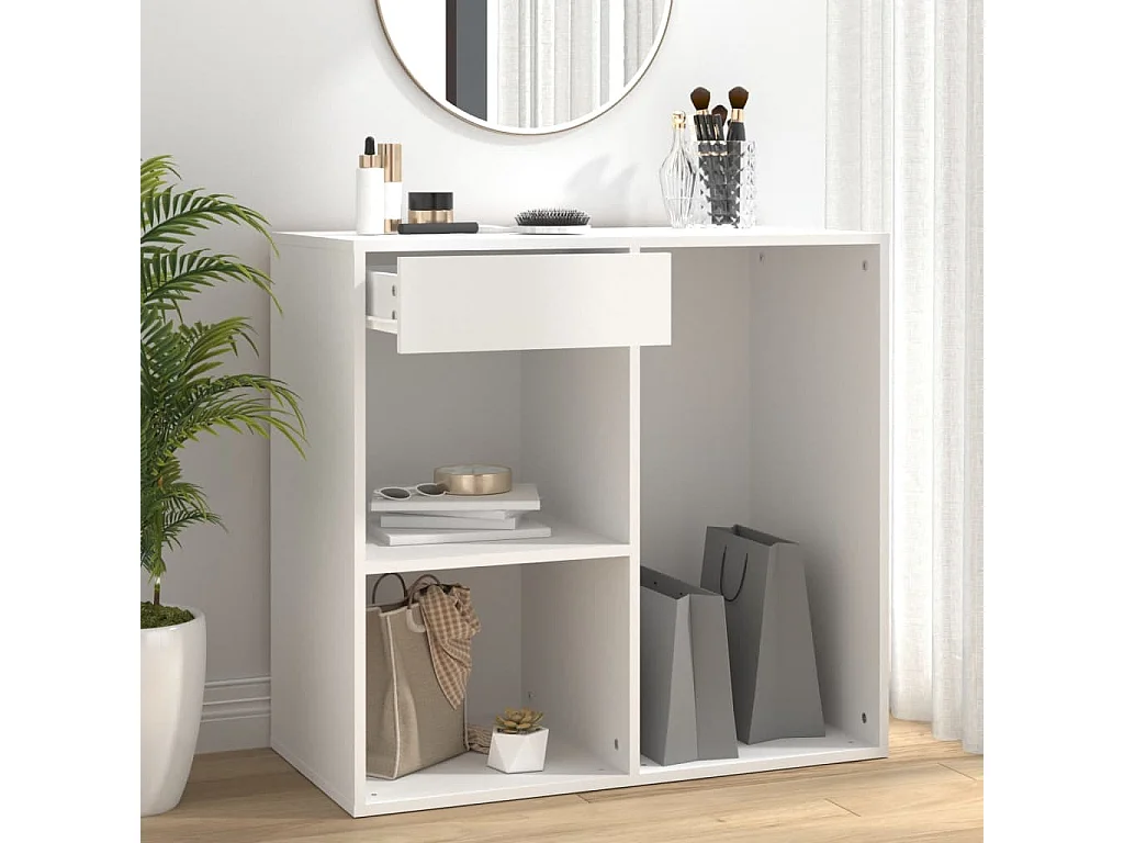 Cosmeticakast 80x40x75 cm bewerkt hout wit