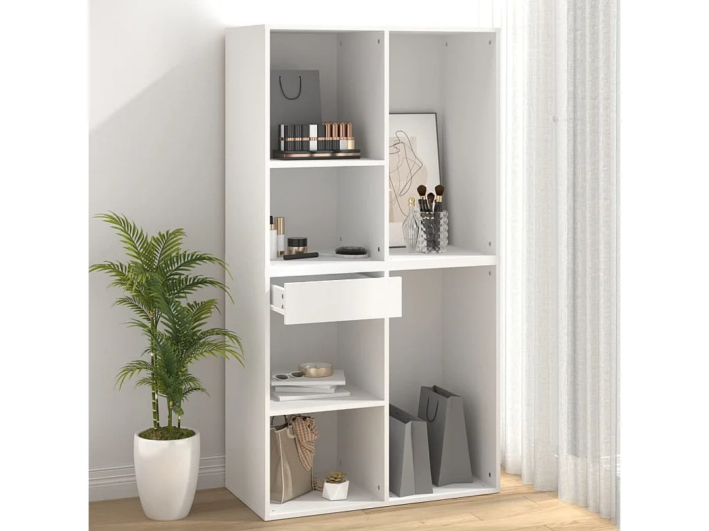 Cosmeticakast 80x40x75 cm bewerkt hout wit