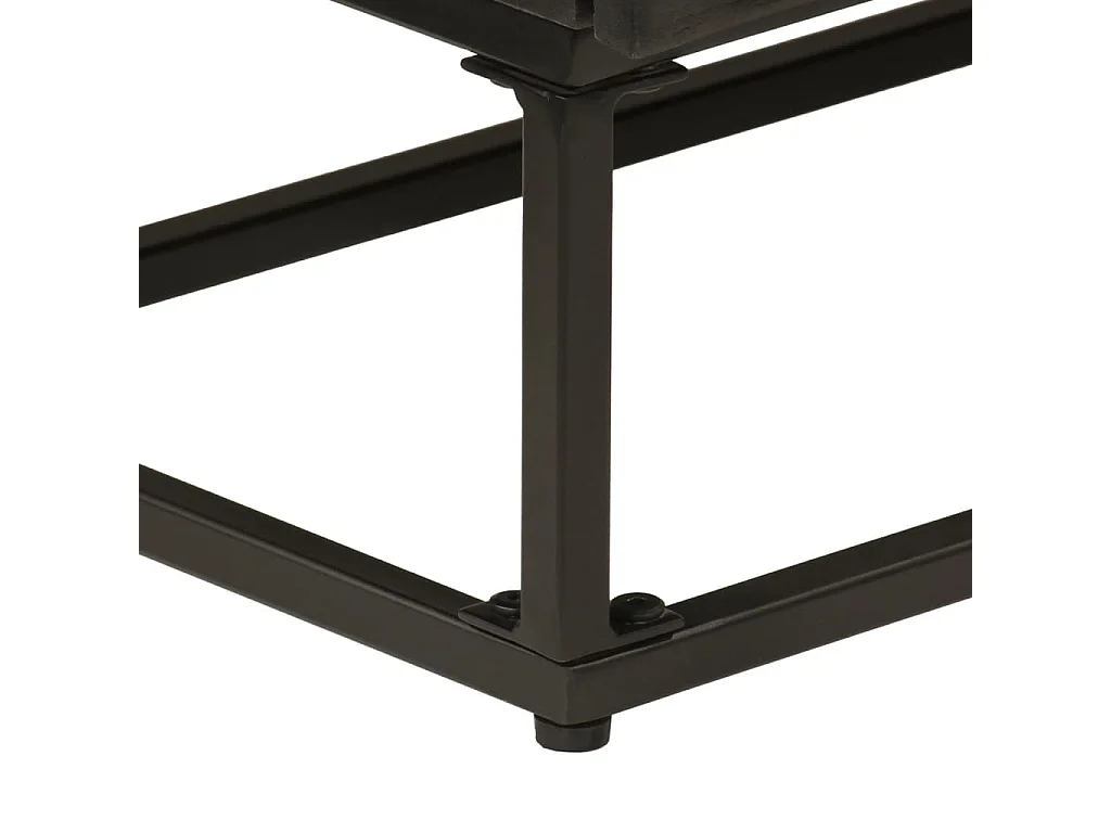 Kommode Schwarz 55x30x76 cm Massivholz Mango und Eisen
