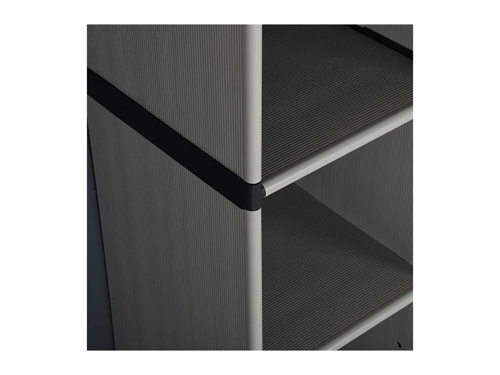 Garten-Lagerschrank mit 3 Böden Grau & Schwarz 68x40x168 cm