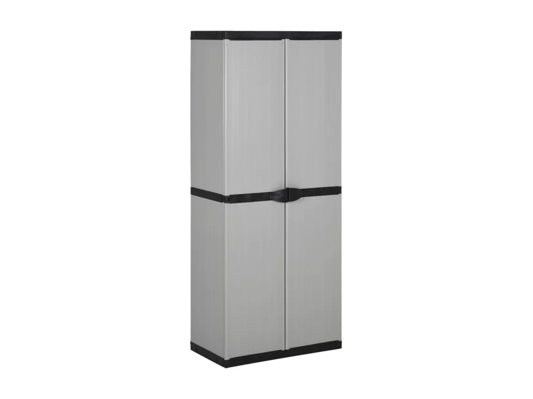 Kauf Unique Garten-Lagerschrank mit 3 Böden Grau & Schwarz 68x40x168 cm