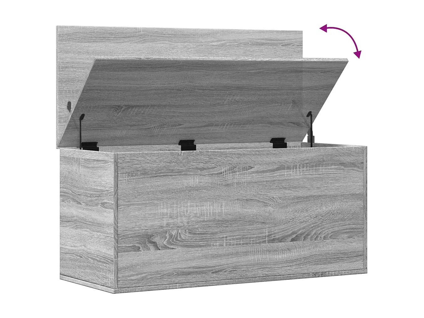 Caixa de arrumação 100x42x46 cm derivados madeira cinza sonoma