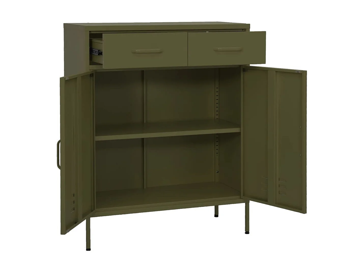 Lagerschrank Olivgrün 80x35x101,5 cm Stahl