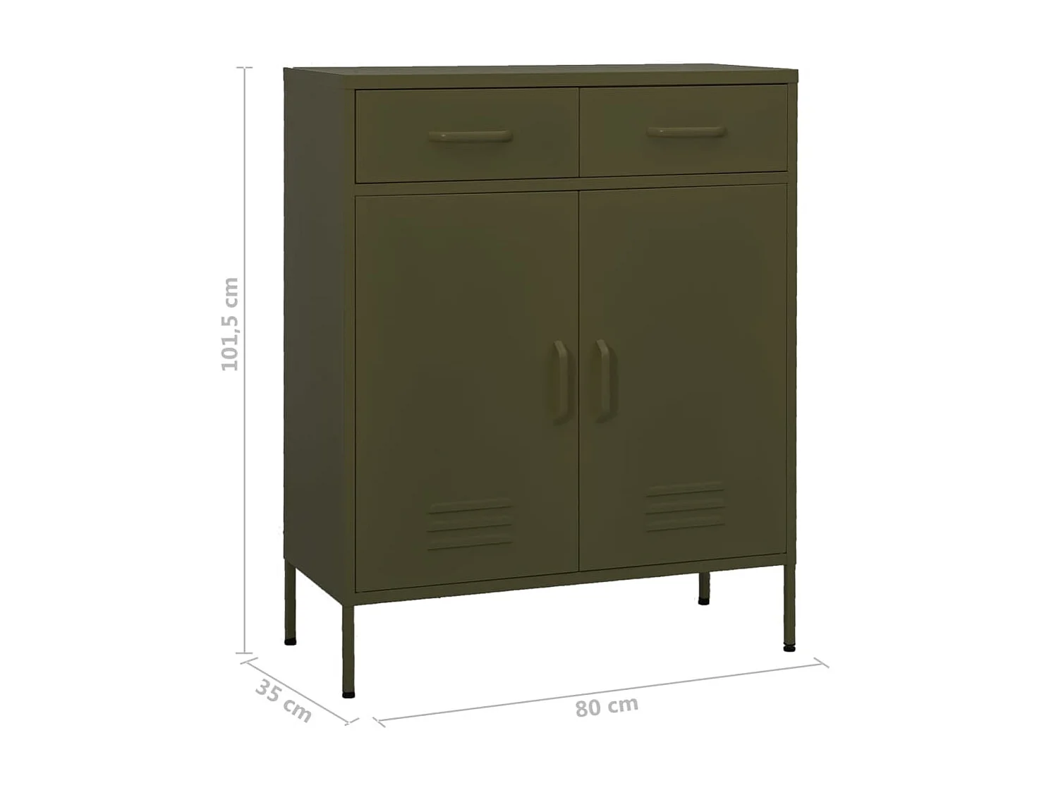 Armário de arrumação aço 80x35x101,5 cm verde-azeitona