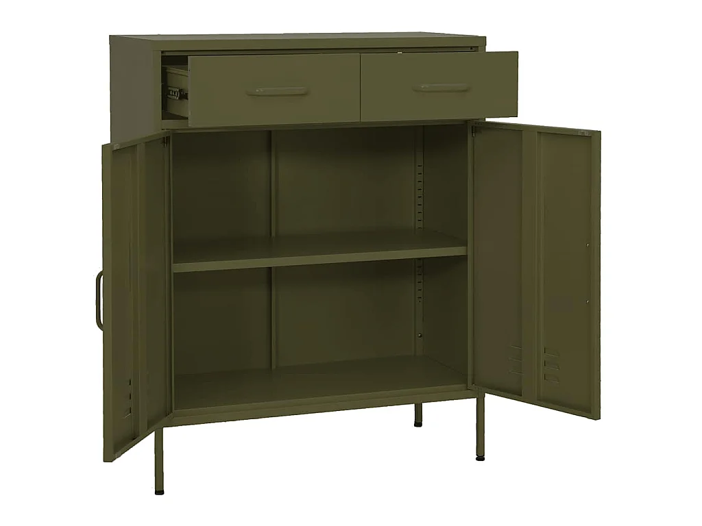 Armário de arrumação aço 80x35x101,5 cm verde-azeitona