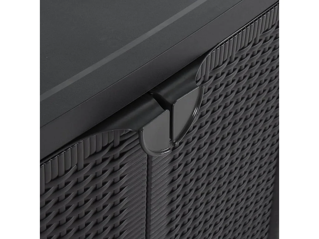 Armario de almacenaje de jardín PP ratán negro 65x45x88 cm