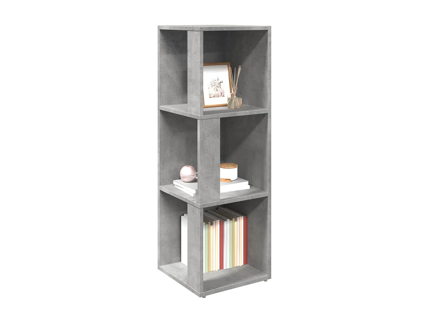 Armoire d'angle Gris béton 33x33x100 cm Bois d'ingénierie