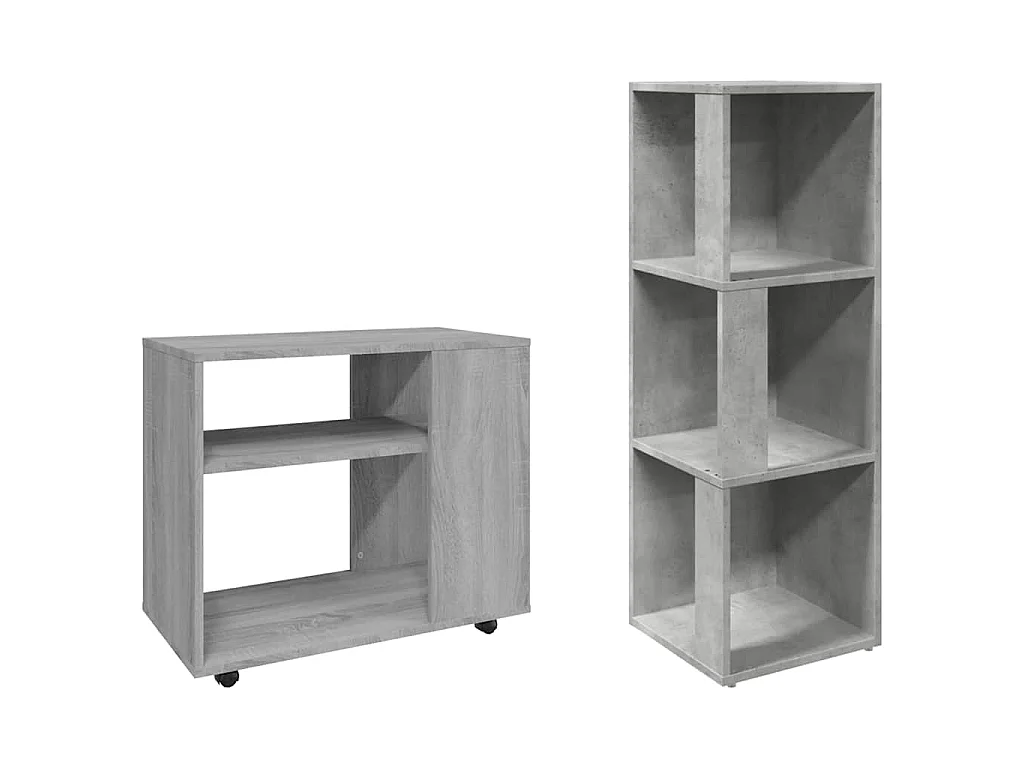 Mueble de esquina madera ingeniería gris hormigón 33x33x100 cm