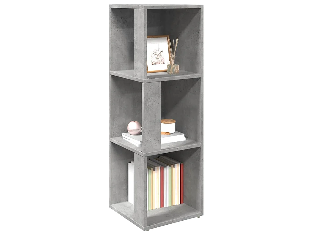 Mueble de esquina madera ingeniería gris hormigón 33x33x100 cm