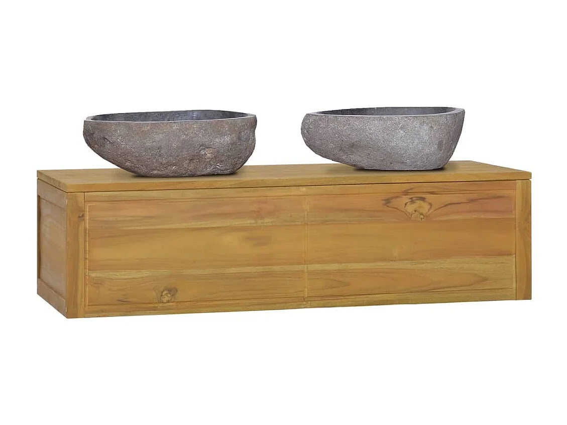 Badkamerwandkast 110x45x30 cm massief teakhout