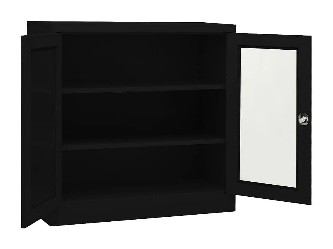 Büroschrank Schwarz 90x40x90 cm Stahl