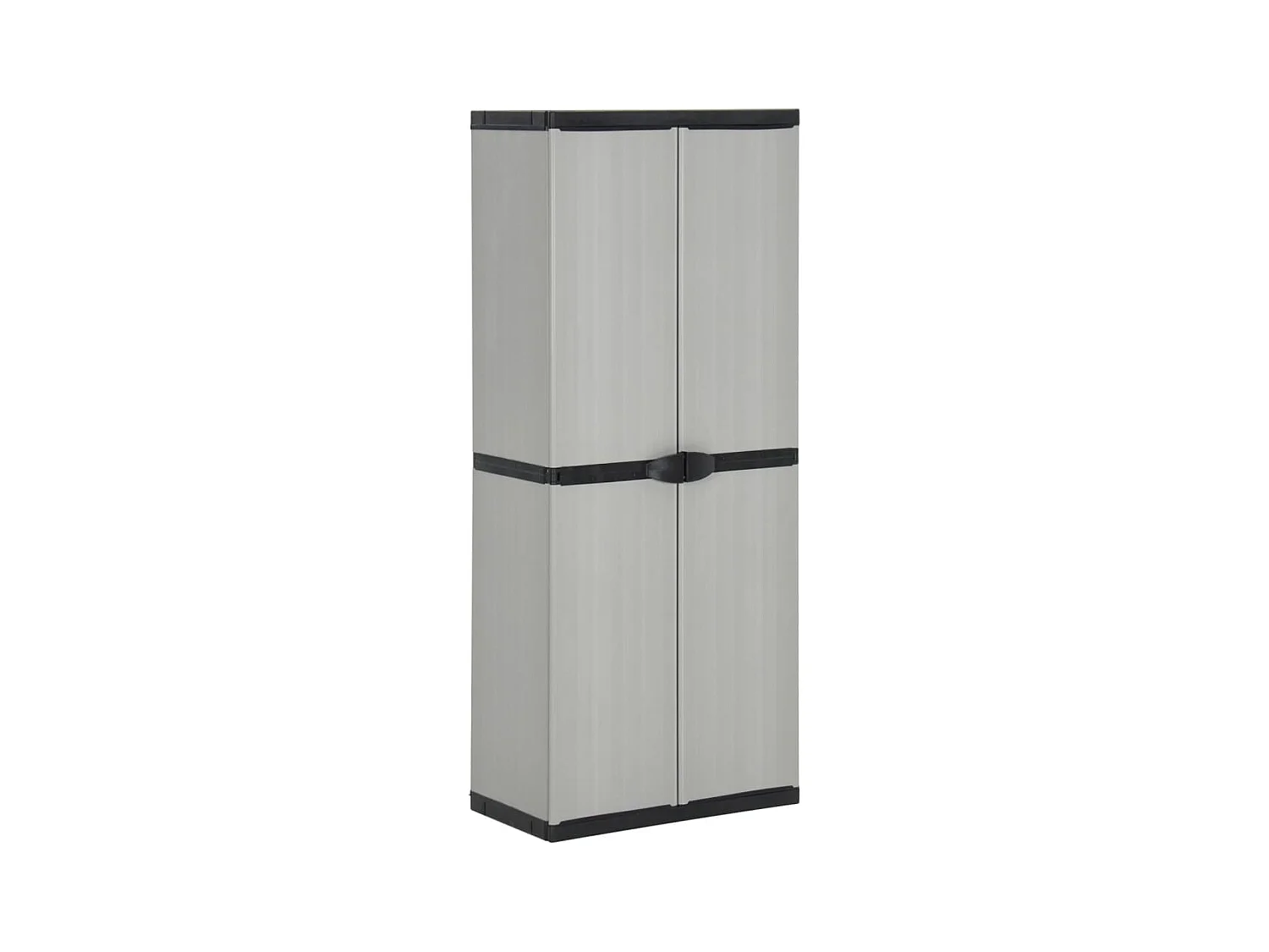 Armoire de rangement de jardin 3 étagères Gris/noir 68x40x168cm