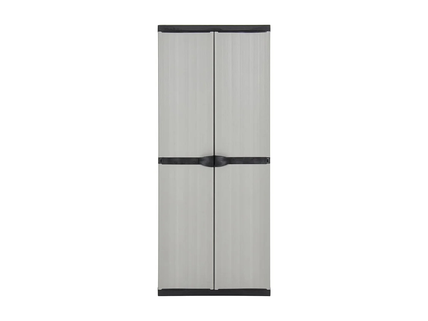 Garten-Lagerschrank mit 3 Böden Grau & Schwarz 68x40x168 cm