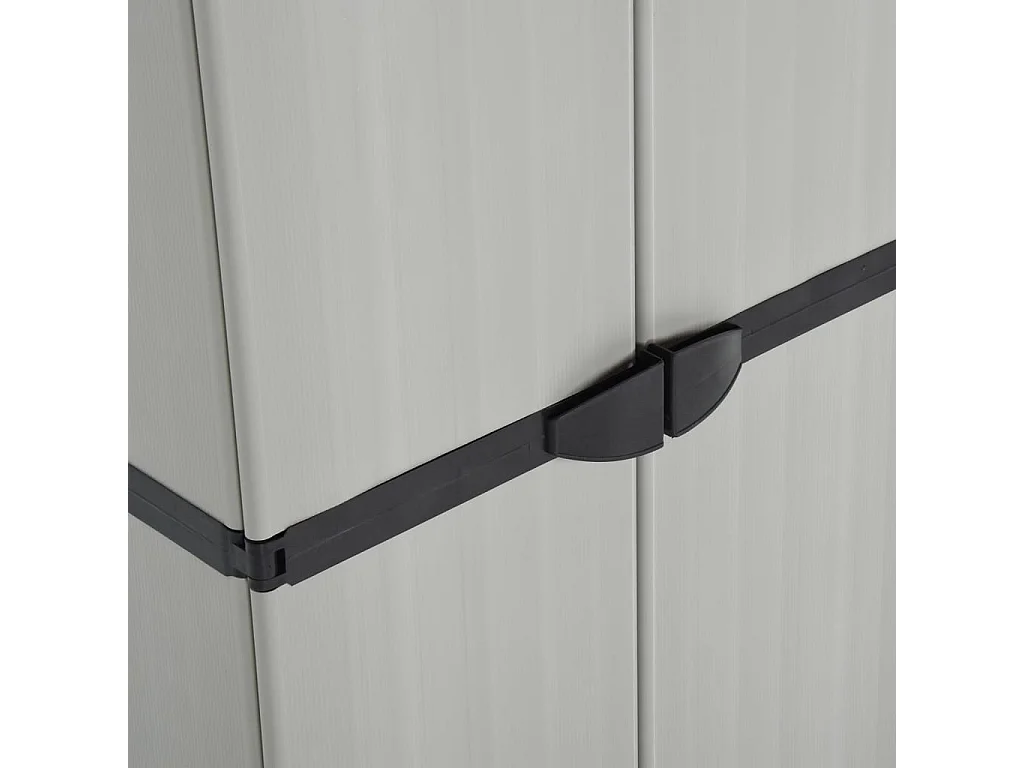 Garten-Lagerschrank mit 3 Böden Grau & Schwarz 68x40x168 cm
