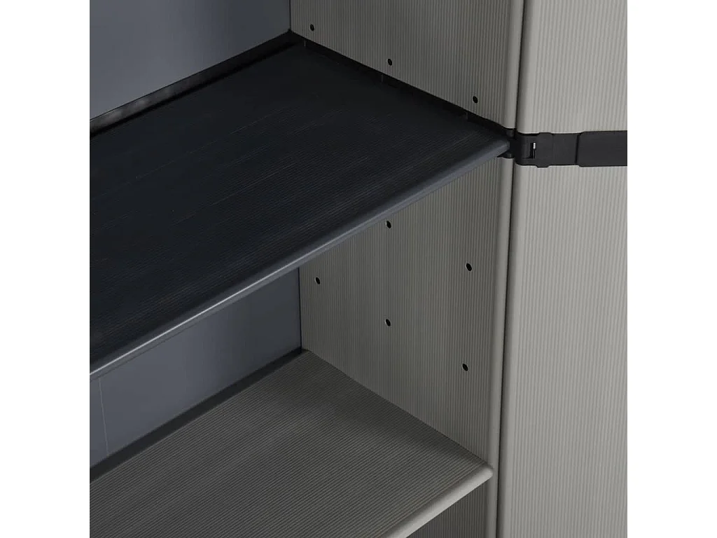 Armoire de rangement de jardin 3 étagères Gris/noir 68x40x168cm