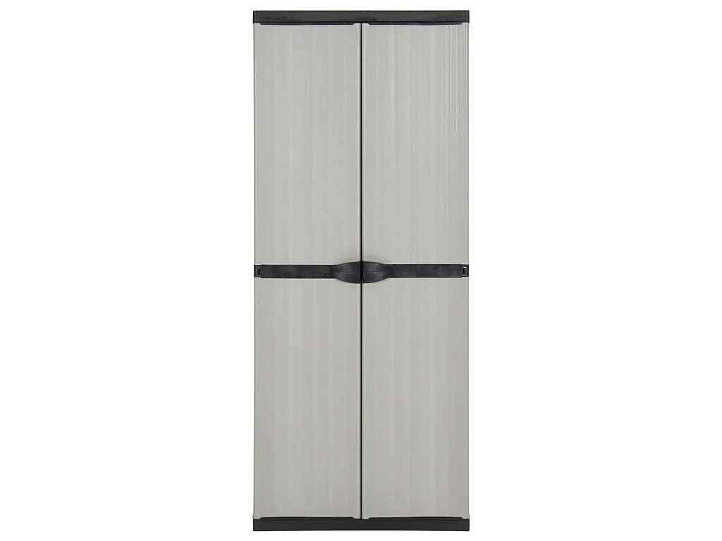Tuinkast met 3 schappen 68x40x168 cm grijs en zwart