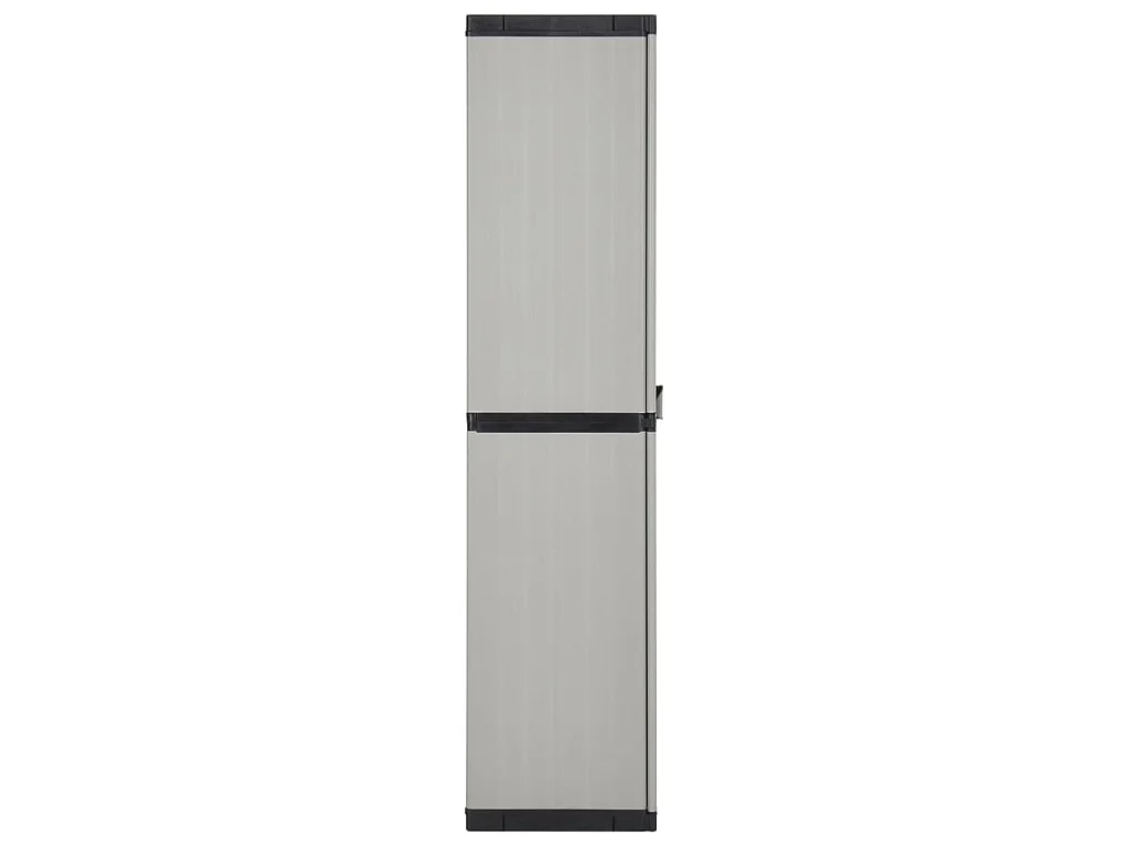 Armario de jardín con 3 estantes gris y negro 68x40x168 cm