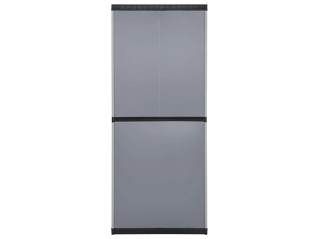 Armoire de rangement de jardin 3 étagères Gris/noir 68x40x168cm