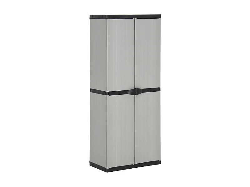 Armoire de rangement de jardin 3 étagères Gris/noir 68x40x168cm