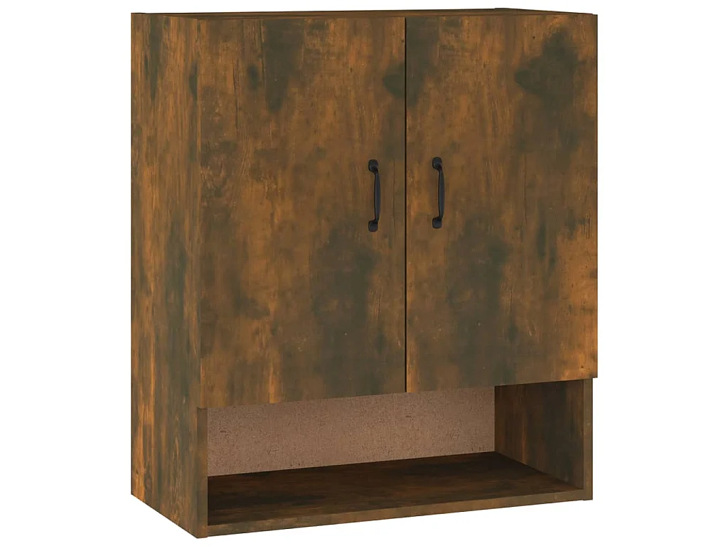 Wandkast 60x31x70 cm bewerkt hout gerookt eikenkleurig