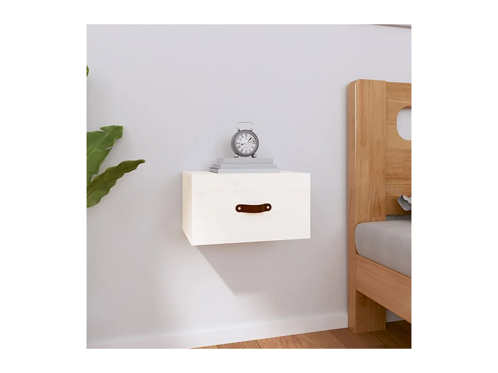Table de chevet murale Blanc 40x29,5x22 cm