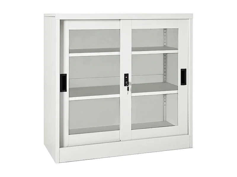 Armoire à portes coulissantes Gris clair 90x40x90 cm Acier