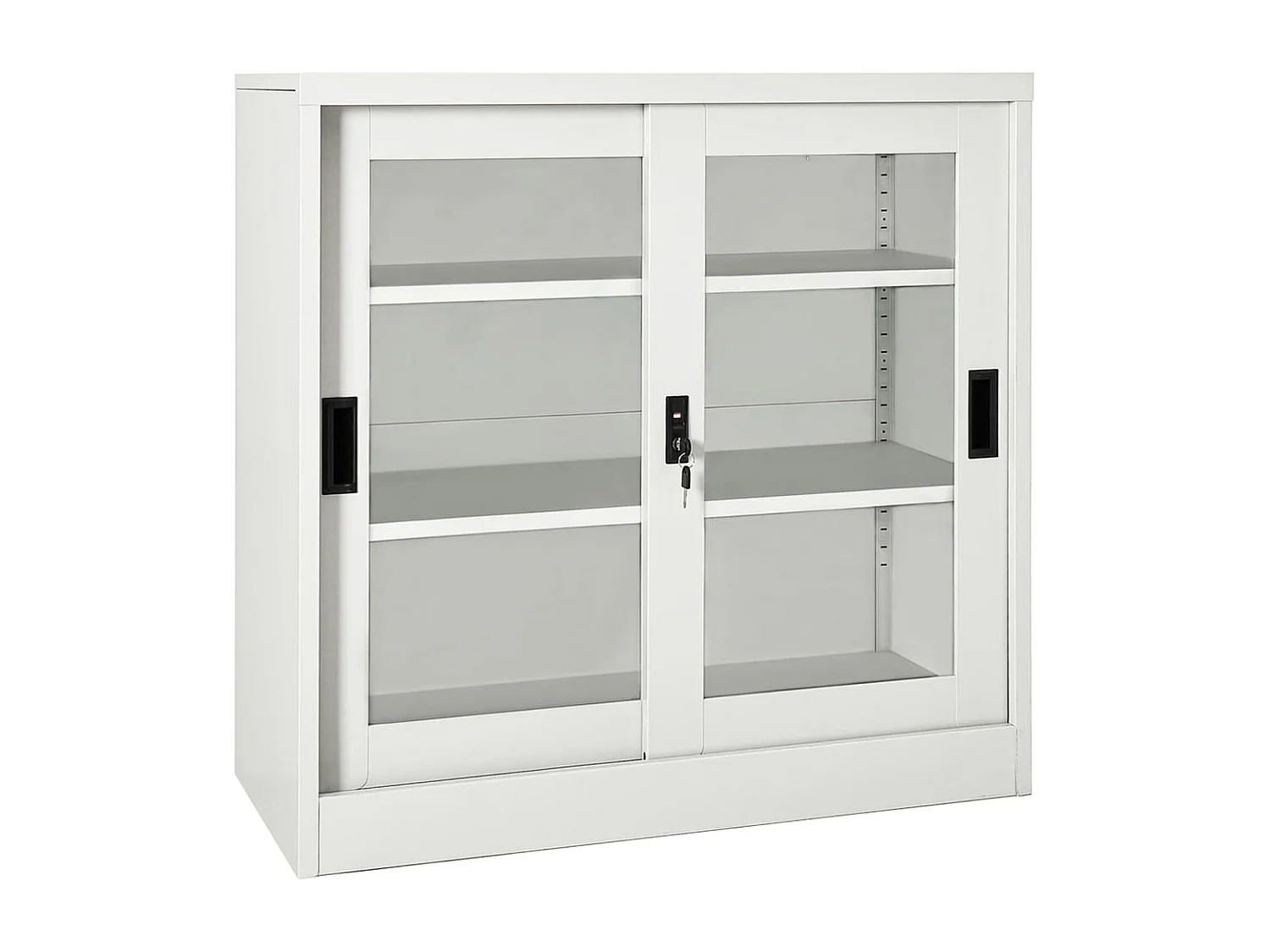 Schrank mit Schiebetür Hellgrau 90x40x90 cm Stahl