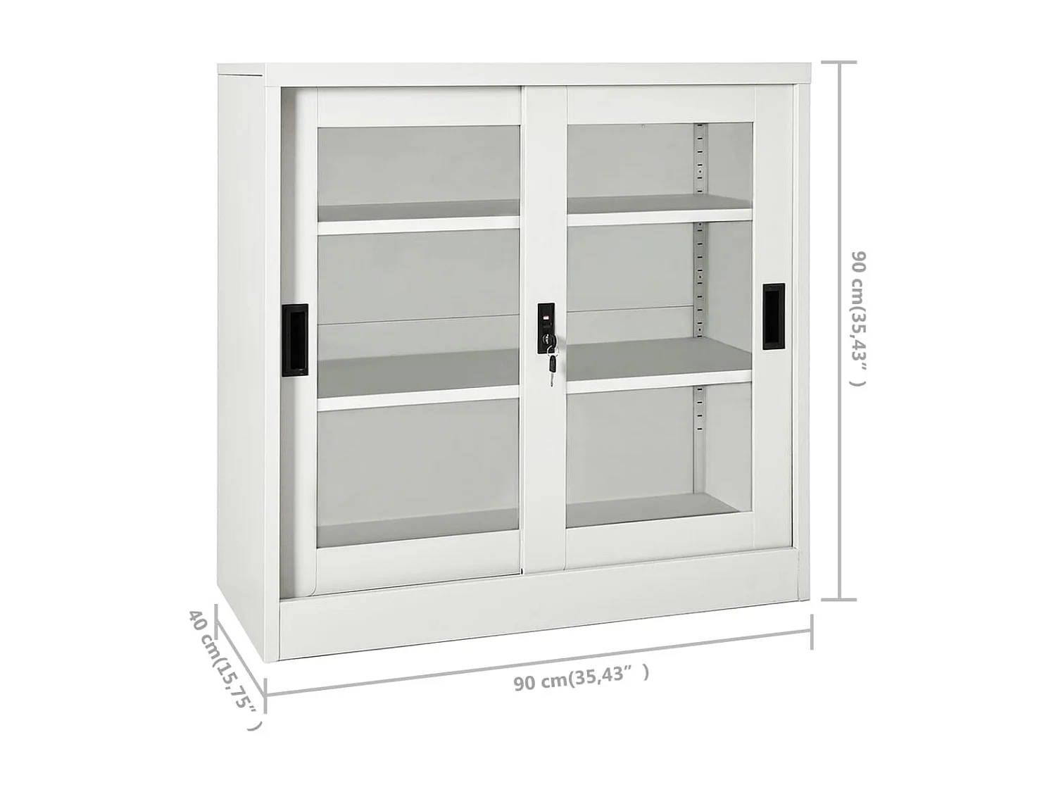 Schrank mit Schiebetür Hellgrau 90x40x90 cm Stahl