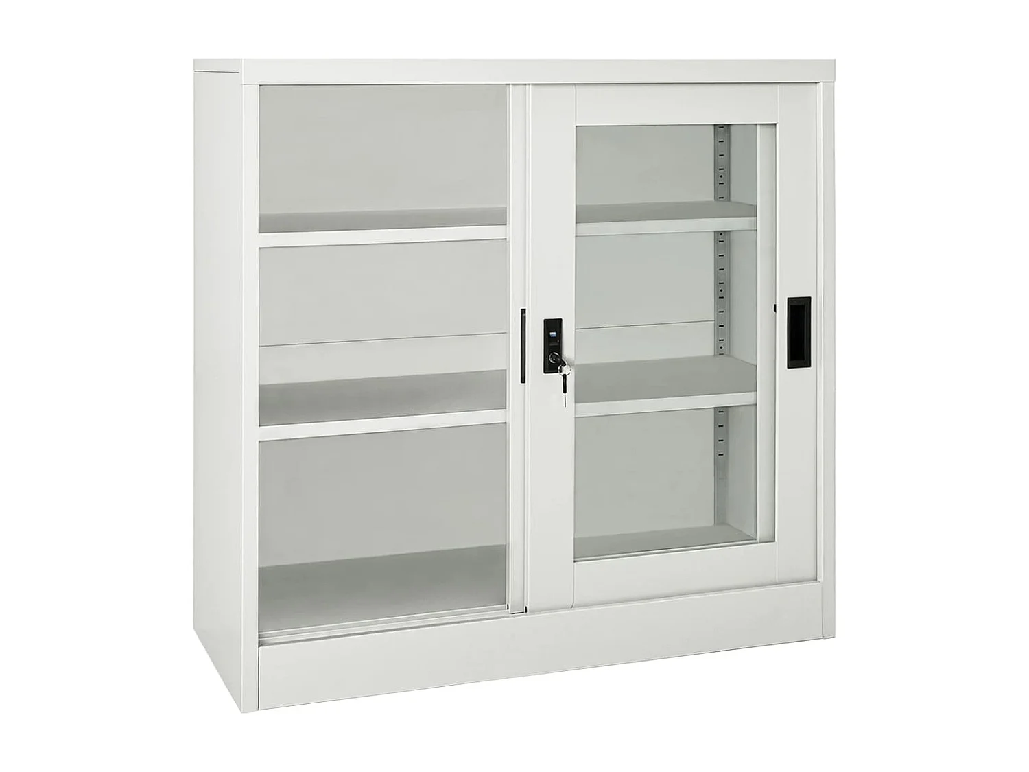 Schrank mit Schiebetür Hellgrau 90x40x90 cm Stahl